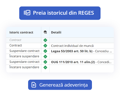 adeverinta vechime pasi reges